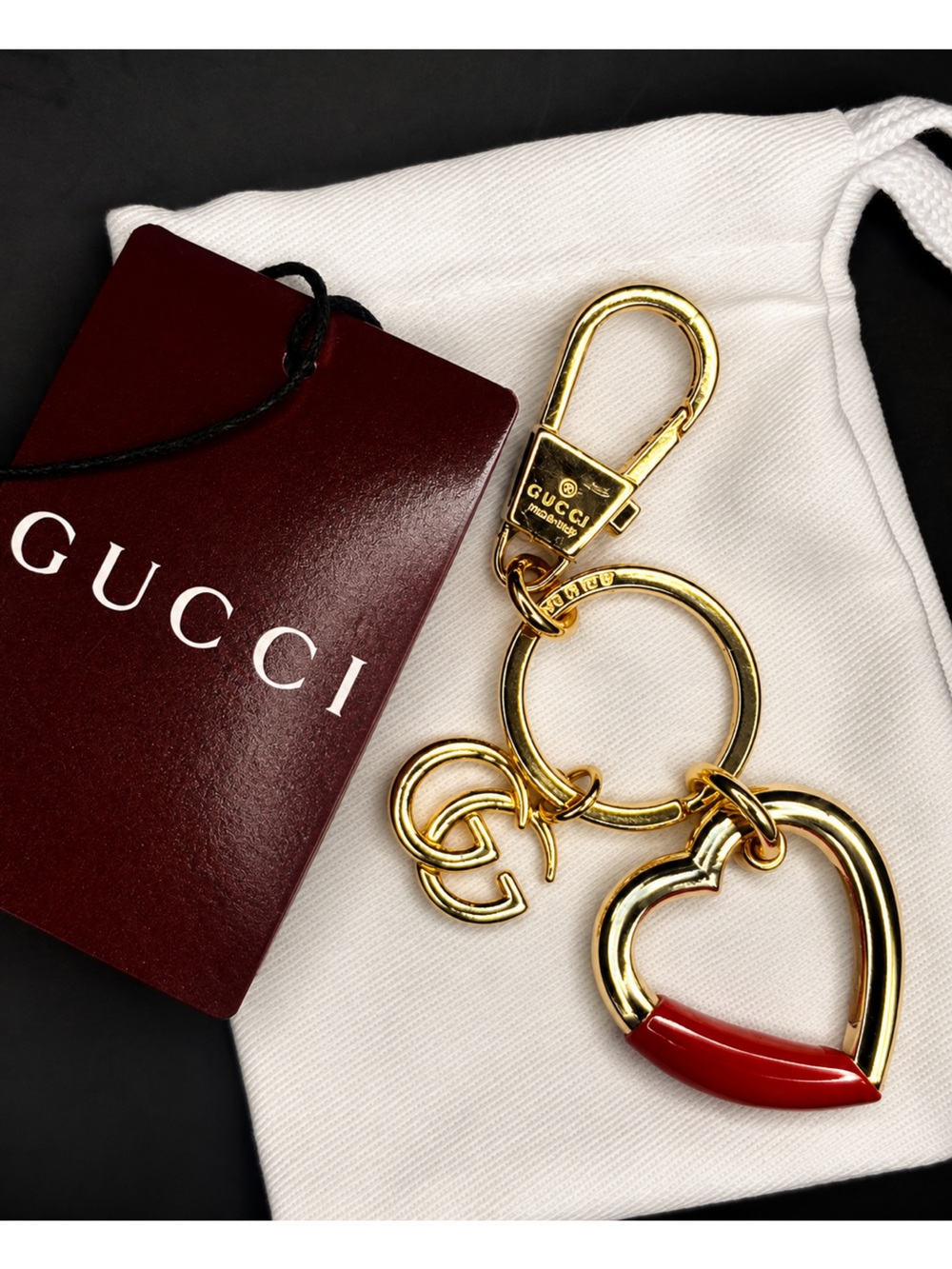 Gold Double G Key & Card Holder Charm